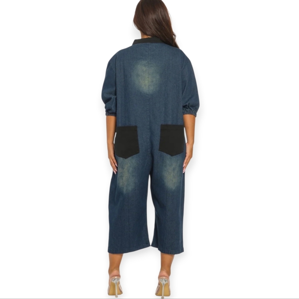 Denim Oversized Jumpsuit NWOT - Picture 2 of 3